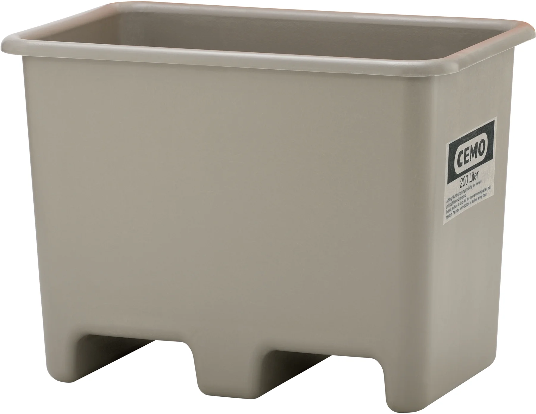 CEMO Rectangular container, forkliftable, 200 L
